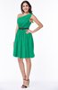 ColsBM Avalyn Pepper Green Glamorous One Shoulder Sleeveless Half Backless Knee Length Sash Plus Size Bridesmaid Dresses