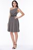 ColsBM Avalyn Ridge Grey Glamorous One Shoulder Sleeveless Half Backless Knee Length Sash Plus Size Bridesmaid Dresses