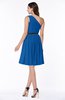 ColsBM Avalyn Royal Blue Glamorous One Shoulder Sleeveless Half Backless Knee Length Sash Plus Size Bridesmaid Dresses