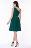 ColsBM Avalyn Shaded Spruce Glamorous One Shoulder Sleeveless Half Backless Knee Length Sash Plus Size Bridesmaid Dresses