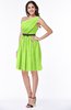 ColsBM Avalyn Sharp Green Glamorous One Shoulder Sleeveless Half Backless Knee Length Sash Plus Size Bridesmaid Dresses