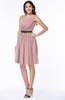 ColsBM Avalyn Silver Pink Glamorous One Shoulder Sleeveless Half Backless Knee Length Sash Plus Size Bridesmaid Dresses