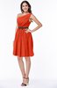 ColsBM Avalyn Tangerine Tango Glamorous One Shoulder Sleeveless Half Backless Knee Length Sash Plus Size Bridesmaid Dresses