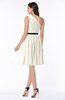 ColsBM Avalyn Whisper White Glamorous One Shoulder Sleeveless Half Backless Knee Length Sash Plus Size Bridesmaid Dresses