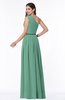 ColsBM Tiana Beryl Green Traditional A-line One Shoulder Chiffon Floor Length Plus Size Bridesmaid Dresses