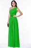 ColsBM Tiana Classic Green Traditional A-line One Shoulder Chiffon Floor Length Plus Size Bridesmaid Dresses