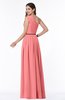 ColsBM Tiana Coral Traditional A-line One Shoulder Chiffon Floor Length Plus Size Bridesmaid Dresses