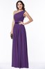 ColsBM Tiana Dark Purple Traditional A-line One Shoulder Chiffon Floor Length Plus Size Bridesmaid Dresses