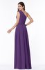 ColsBM Tiana Dark Purple Traditional A-line One Shoulder Chiffon Floor Length Plus Size Bridesmaid Dresses