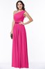 ColsBM Tiana Fandango Pink Traditional A-line One Shoulder Chiffon Floor Length Plus Size Bridesmaid Dresses