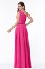 ColsBM Tiana Fandango Pink Traditional A-line One Shoulder Chiffon Floor Length Plus Size Bridesmaid Dresses