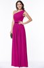 ColsBM Tiana Hot Pink Traditional A-line One Shoulder Chiffon Floor Length Plus Size Bridesmaid Dresses