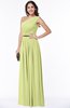 ColsBM Tiana Lime Green Traditional A-line One Shoulder Chiffon Floor Length Plus Size Bridesmaid Dresses