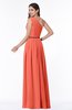 ColsBM Tiana Living Coral Traditional A-line One Shoulder Chiffon Floor Length Plus Size Bridesmaid Dresses