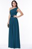 ColsBM Tiana Moroccan Blue Traditional A-line One Shoulder Chiffon Floor Length Plus Size Bridesmaid Dresses