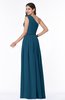 ColsBM Tiana Moroccan Blue Traditional A-line One Shoulder Chiffon Floor Length Plus Size Bridesmaid Dresses