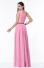 ColsBM Tiana Pink Traditional A-line One Shoulder Chiffon Floor Length Plus Size Bridesmaid Dresses