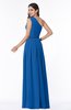 ColsBM Tiana Royal Blue Traditional A-line One Shoulder Chiffon Floor Length Plus Size Bridesmaid Dresses