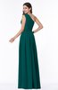 ColsBM Tiana Shaded Spruce Traditional A-line One Shoulder Chiffon Floor Length Plus Size Bridesmaid Dresses