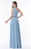 ColsBM Tiana Sky Blue Traditional A-line One Shoulder Chiffon Floor Length Plus Size Bridesmaid Dresses