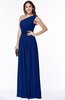 ColsBM Tiana Sodalite Blue Traditional A-line One Shoulder Chiffon Floor Length Plus Size Bridesmaid Dresses