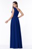ColsBM Tiana Sodalite Blue Traditional A-line One Shoulder Chiffon Floor Length Plus Size Bridesmaid Dresses