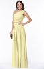 ColsBM Tiana Soft Yellow Traditional A-line One Shoulder Chiffon Floor Length Plus Size Bridesmaid Dresses