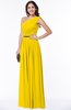 ColsBM Tiana Yellow Traditional A-line One Shoulder Chiffon Floor Length Plus Size Bridesmaid Dresses