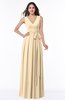 ColsBM Esther Apricot Gelato Traditional V-neck Sleeveless Zip up Chiffon Plus Size Bridesmaid Dresses