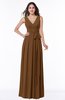 ColsBM Esther Brown Traditional V-neck Sleeveless Zip up Chiffon Plus Size Bridesmaid Dresses