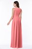 ColsBM Esther Coral Traditional V-neck Sleeveless Zip up Chiffon Plus Size Bridesmaid Dresses