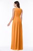 ColsBM Esther Orange Traditional V-neck Sleeveless Zip up Chiffon Plus Size Bridesmaid Dresses
