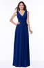 ColsBM Esther Sodalite Blue Traditional V-neck Sleeveless Zip up Chiffon Plus Size Bridesmaid Dresses