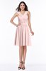ColsBM Lauren Pastel Pink Modest Trumpet V-neck Sleeveless Knee Length Bridesmaid Dresses