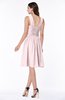 ColsBM Lauren Petal Pink Modest Trumpet V-neck Sleeveless Knee Length Bridesmaid Dresses