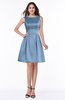 ColsBM Kassidy Faded Denim Traditional Trumpet Scoop Sleeveless Bow Wedding Guest Dresses