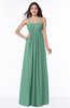 ColsBM Natalie Beryl Green Glamorous A-line Sleeveless Floor Length Ruching Plus Size Bridesmaid Dresses