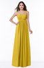 ColsBM Natalie Lemon Curry Glamorous A-line Sleeveless Floor Length Ruching Plus Size Bridesmaid Dresses