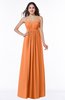 ColsBM Natalie Mango Glamorous A-line Sleeveless Floor Length Ruching Plus Size Bridesmaid Dresses