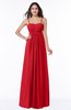 ColsBM Natalie Red Glamorous A-line Sleeveless Floor Length Ruching Plus Size Bridesmaid Dresses