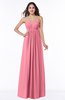 ColsBM Natalie Watermelon Glamorous A-line Sleeveless Floor Length Ruching Plus Size Bridesmaid Dresses
