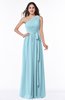 ColsBM Fiona Aqua Classic A-line Asymmetric Neckline Chiffon Floor Length Sash Plus Size Bridesmaid Dresses