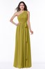 ColsBM Fiona Golden Olive Classic A-line Asymmetric Neckline Chiffon Floor Length Sash Plus Size Bridesmaid Dresses