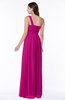 ColsBM Fiona Hot Pink Classic A-line Asymmetric Neckline Chiffon Floor Length Sash Plus Size Bridesmaid Dresses