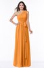 ColsBM Fiona Orange Classic A-line Asymmetric Neckline Chiffon Floor Length Sash Plus Size Bridesmaid Dresses
