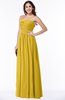ColsBM Lily Lemon Curry Plain A-line Strapless Chiffon Ruching Plus Size Bridesmaid Dresses