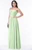 ColsBM Lily Pale Green Plain A-line Strapless Chiffon Ruching Plus Size Bridesmaid Dresses