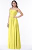 ColsBM Lily Yellow Iris Plain A-line Strapless Chiffon Ruching Plus Size Bridesmaid Dresses