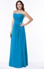 ColsBM Leslie Cornflower Blue Classic Strapless Sleeveless Zipper Floor Length Ribbon Plus Size Bridesmaid Dresses
