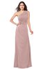 ColsBM Samantha Blush Pink Vintage A-line Asymmetric Neckline Sleeveless Half Backless Draped Plus Size Bridesmaid Dresses